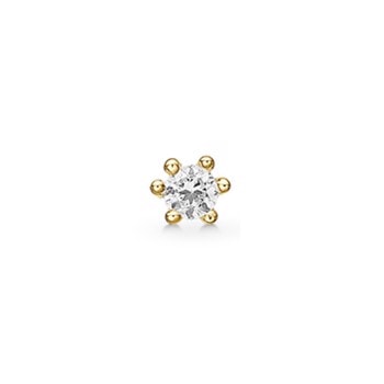 Smuk forgyldt ørestik I 2,5mm med 6 grab med syntetisk cubic zirkonia. fra Støvring Design